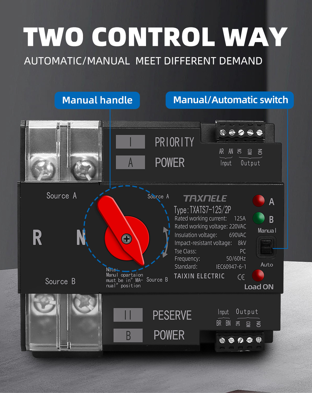 ATS Dual Power Automatic Transfer Switch Electrical Selector ...