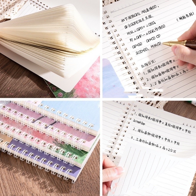 10pcs A5 Spiral Notebook Set 80 Leaves Cute Coil Notebook Student ...