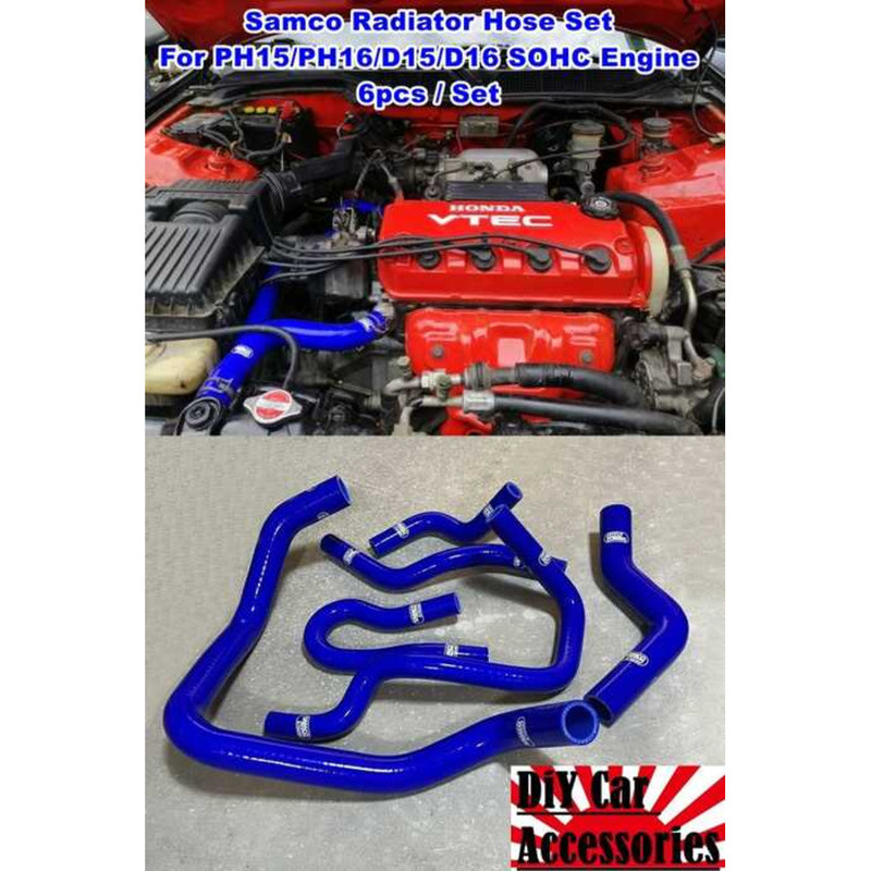 90 Honda Civic Ph15 Ph16 D15 D16 SOHC Engine BLUE Radiator Hose Set For ...