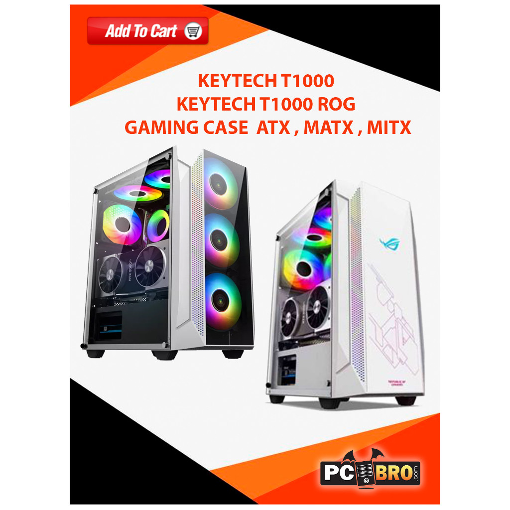 GAMING CASE T1000 KEYTECH TERMINATOR SERIES VERTICAL GPU CAPABLE ...