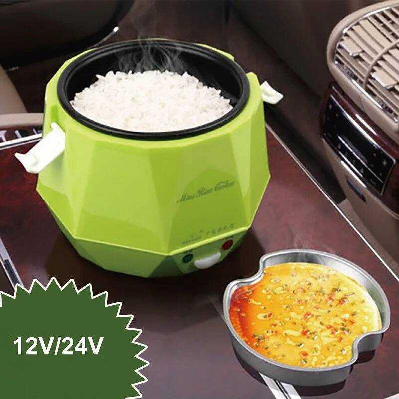 X 1.6L Car Rice Cooker 12V/24V Lunch Box Portable Food Warmer Multi ...