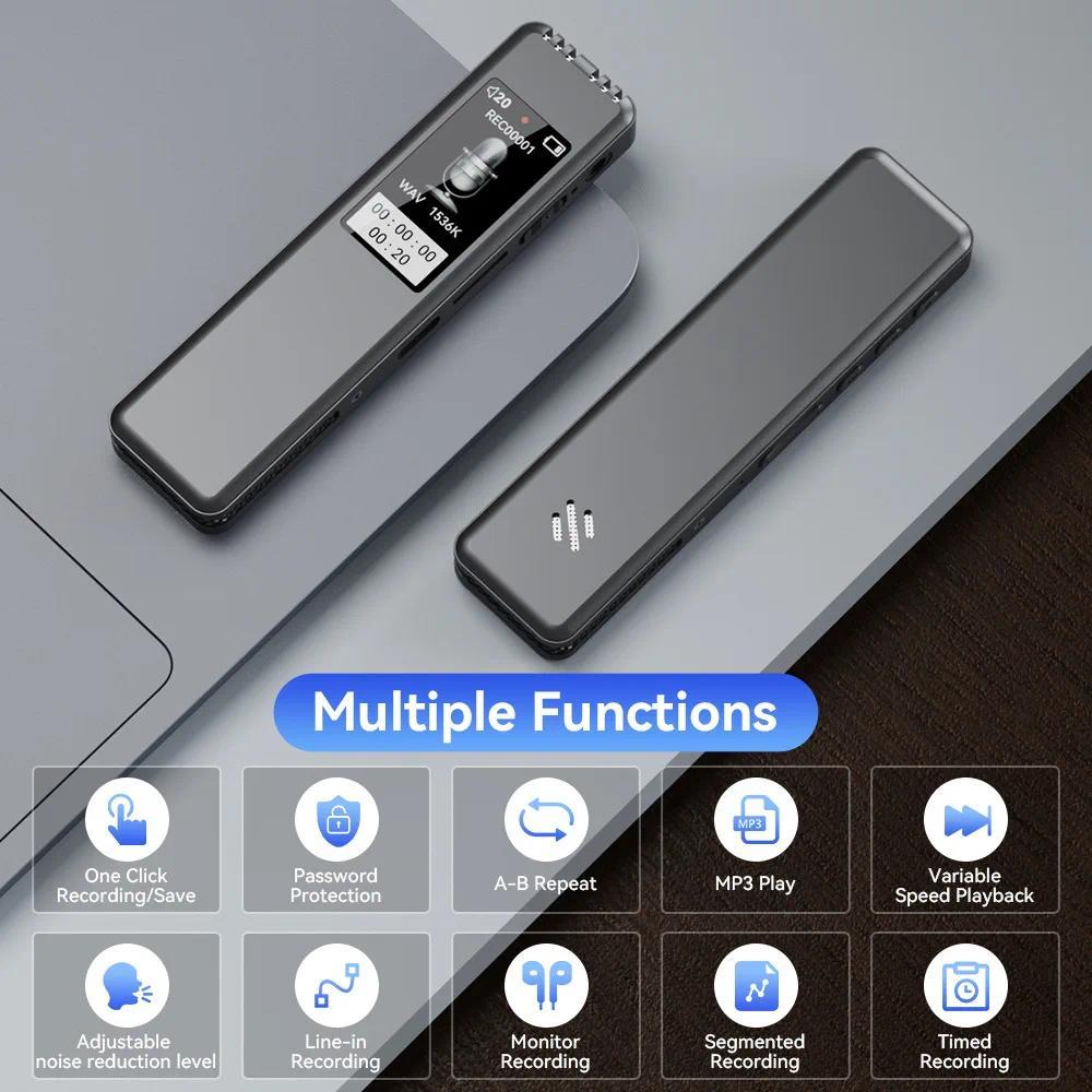 (Fast shipping) Digital Voice Recorder Pen Support 128GB Card 1536Kpbs ...