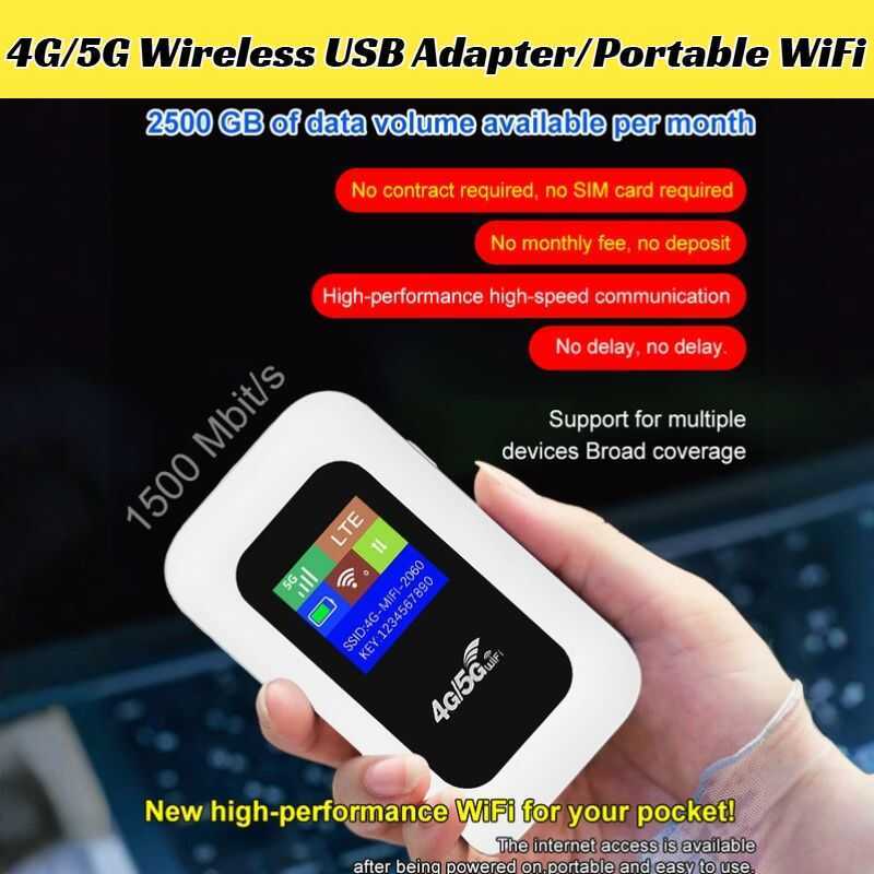 Bd Portable Wifi Pocket 4G/5G Wireless USB Adapter Modem SIM Card ...