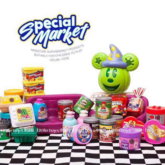 Bulk Toys Mini Supermarket Food Party Model Pretend Play Doll Props ...