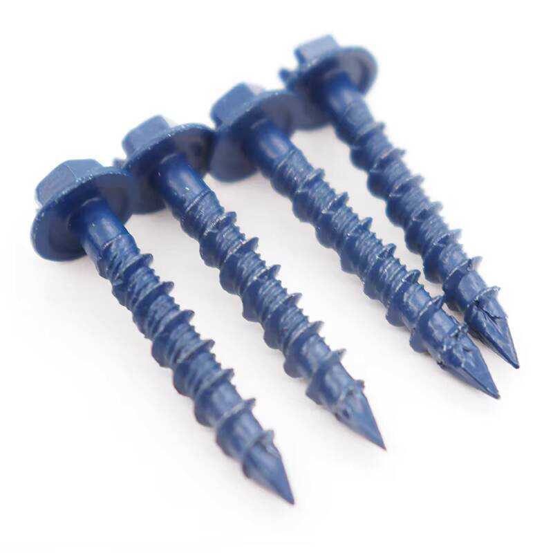 High Strength Stainless Steel Blue Hex Head Slotted Tapcon Concrete ...