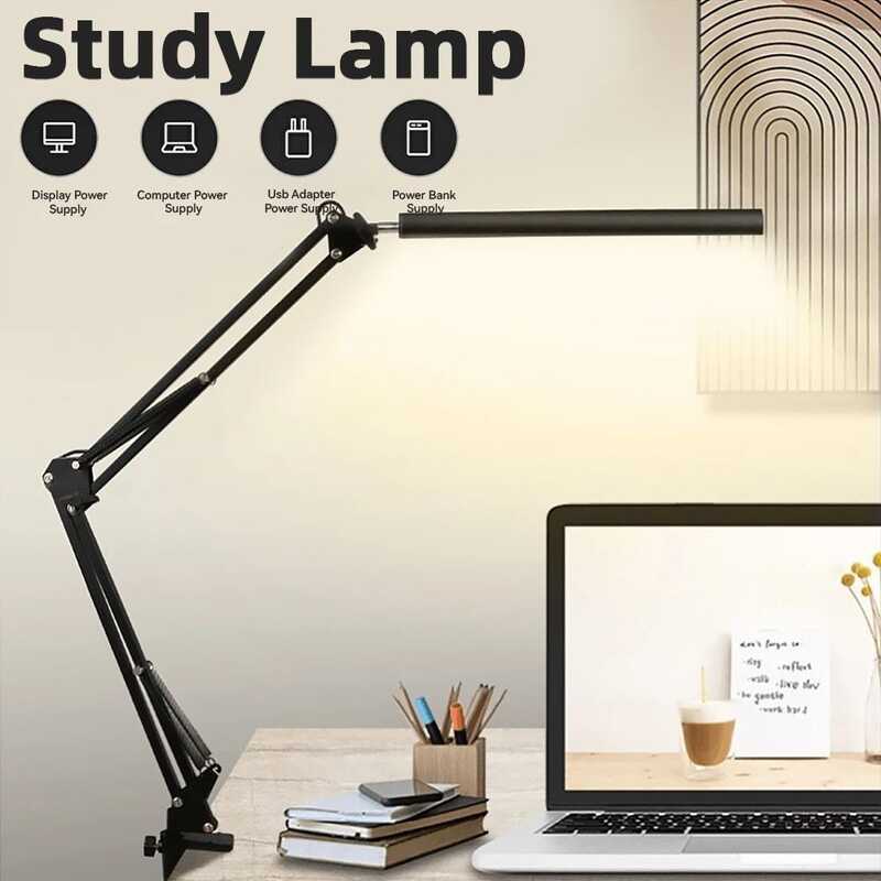 3 Colors LED Desk Study Light Eye Protection Office Bedroom Lighting ...