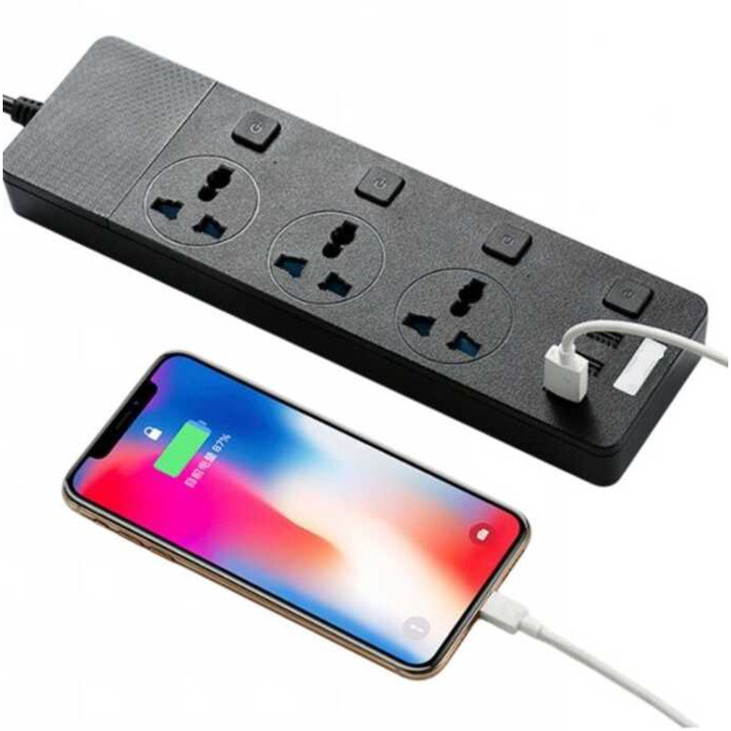 Tb-T11 Universal Socket 3 USB Port Outlet Charger Heavy Duty Power ...