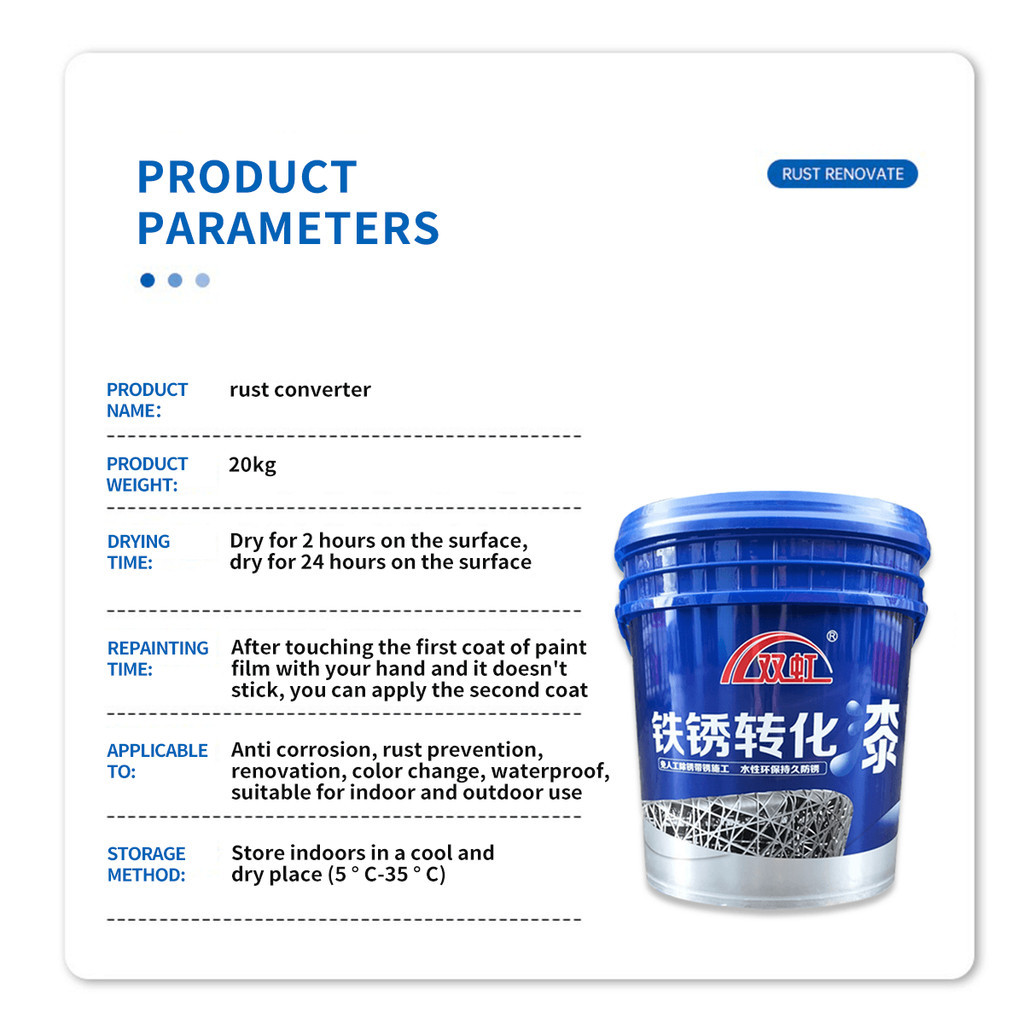 20KG Rust Converter Stabilizer No Sanding Water-Based Anti-Rust Paint ...