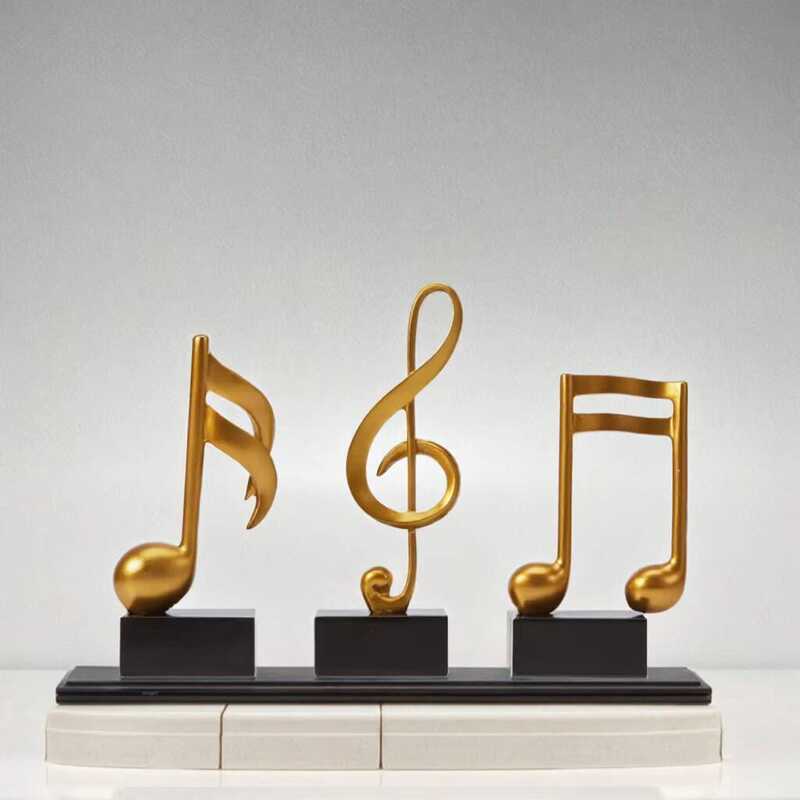 Modern Cute Resin Musical Note Trophy Animal Pattern for Home Decor ...