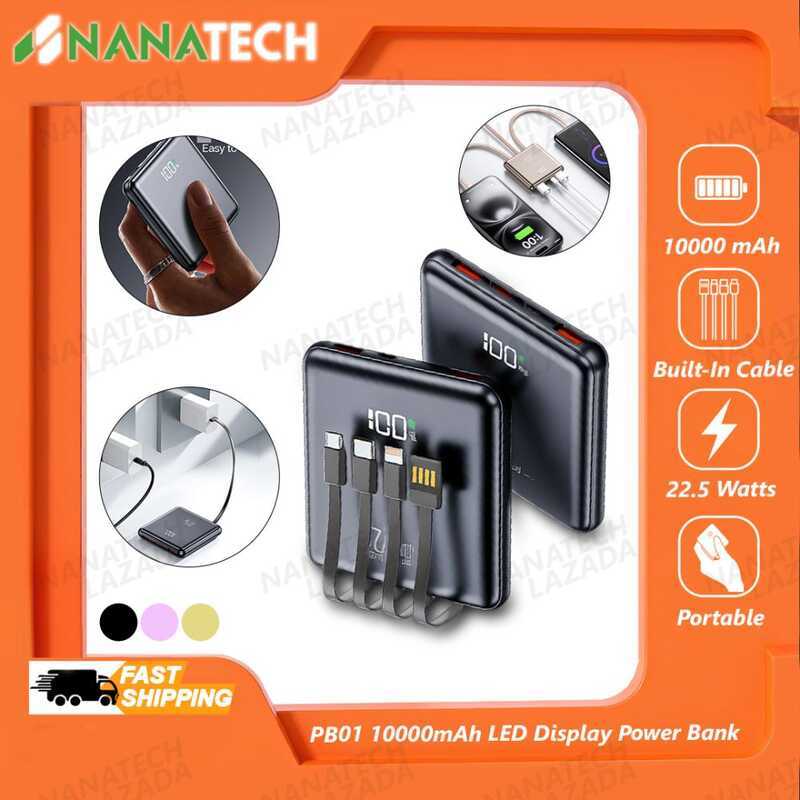 NANATECH Pb01 10000Mah Power Bank Large Capacity Portable Charger With ...