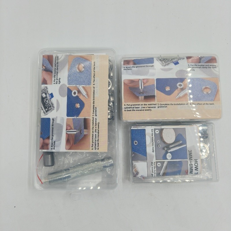100 Set Grommets Eyelet Kit Copper Rivet Eye Button with Installer ...