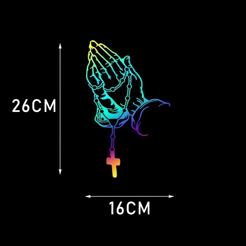 AUTO Prayer Gesture Laser Stickers Motor Car Universal Decorative ...