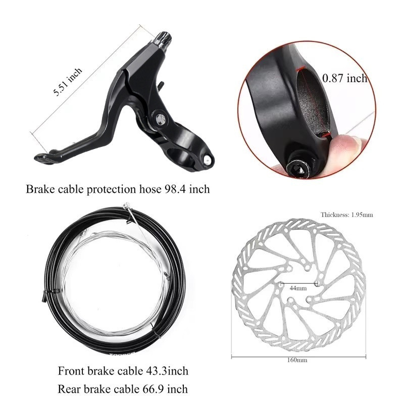 Card Type Bicycle Disc Brake Set Mechanical Caliper Front and Rear Dual ...
