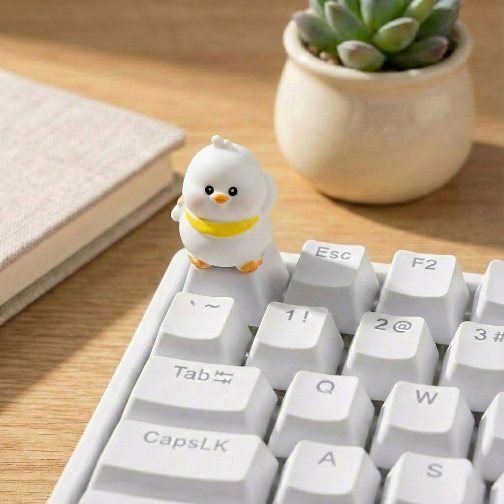 Kawaii Little Chicken Keycap XDA Profile Cute Chick with Hat Custom Key ...