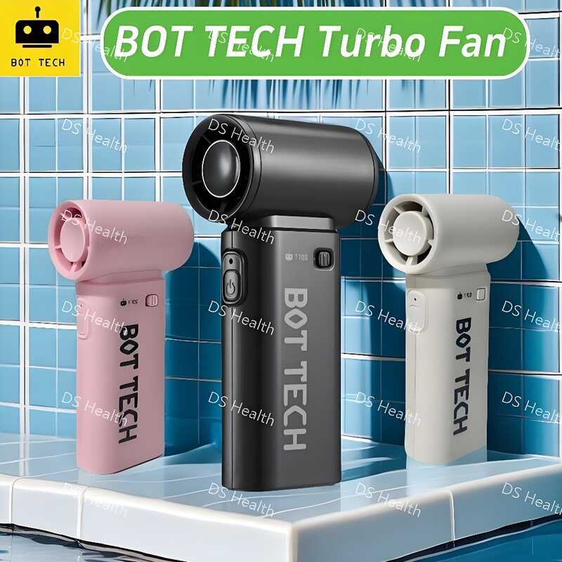 BOT TECH Mini Handheld Rechargeable Turbo Fan USB Fans With 5 Gears ...