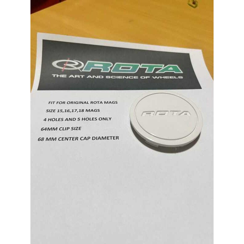 A Rota Center Cap Original White 1Pc Only Fit To Size 15