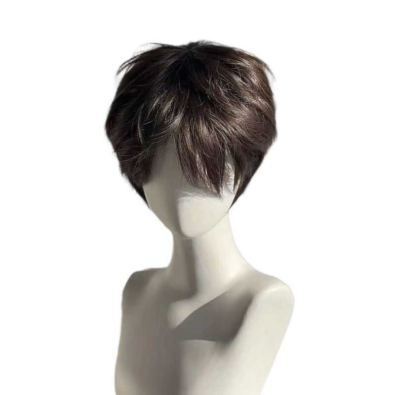 Wig Boys Short Hair Korean Version Micro-Split Fragmented Cover Men ...