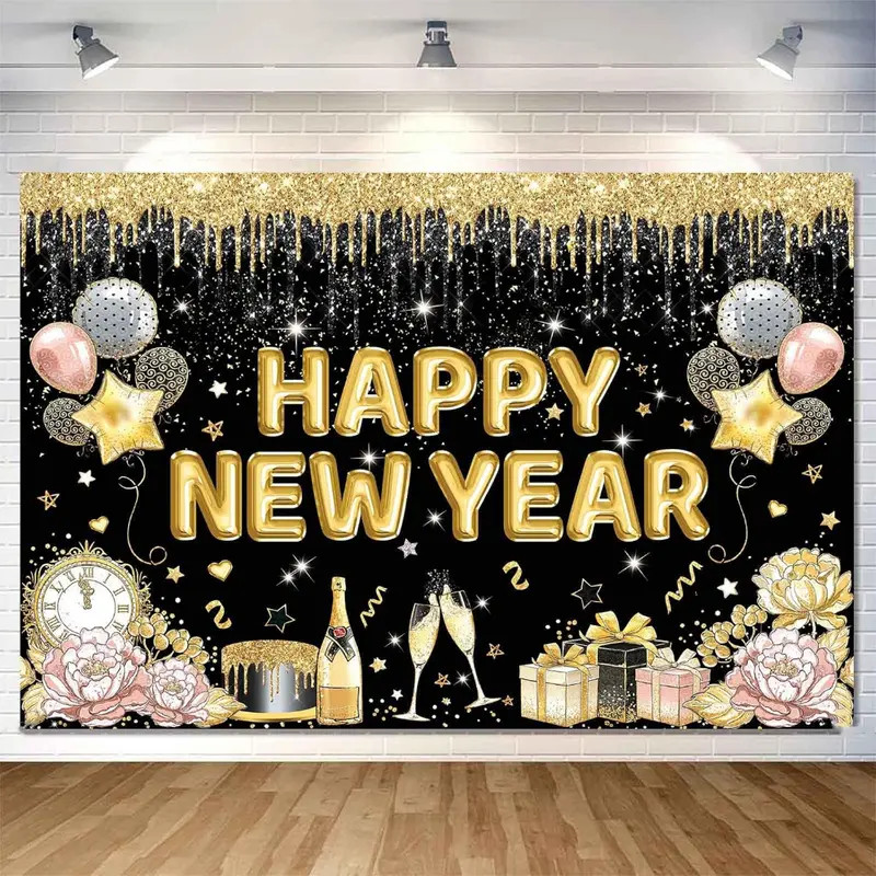 (Waterproof banner)Happy New Year Photography Backdrop for New Years