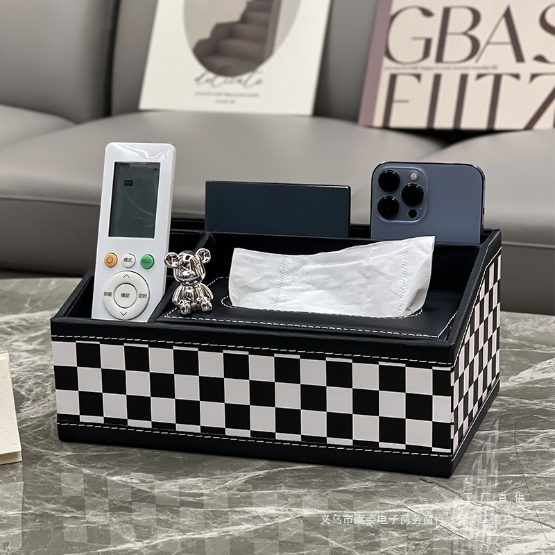 Checkerboard Tissue Box Home Living Room Coffee Table Restaurant ...