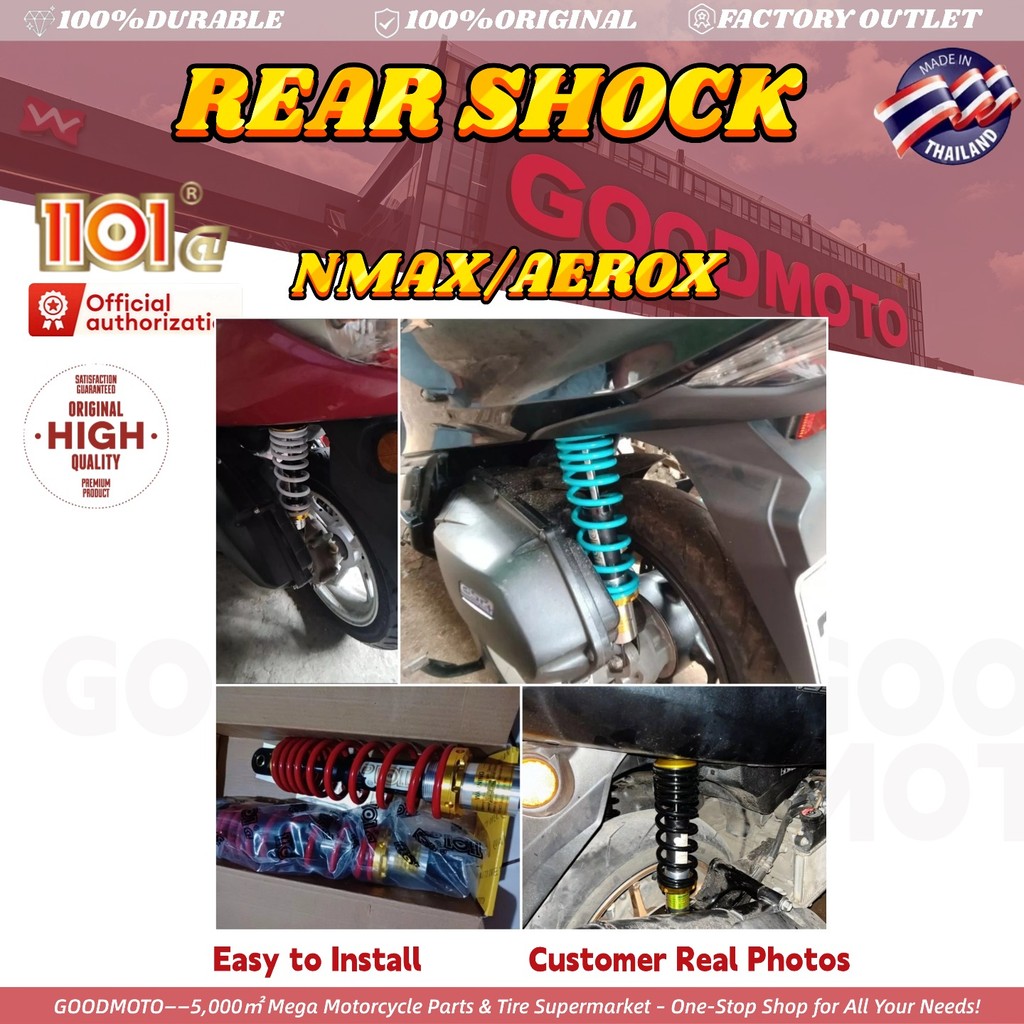 REAR SHOCK NMAX AEROX ADJUSTABLE 1101@ 270MM TO 330MM Free Sticker FOR ...