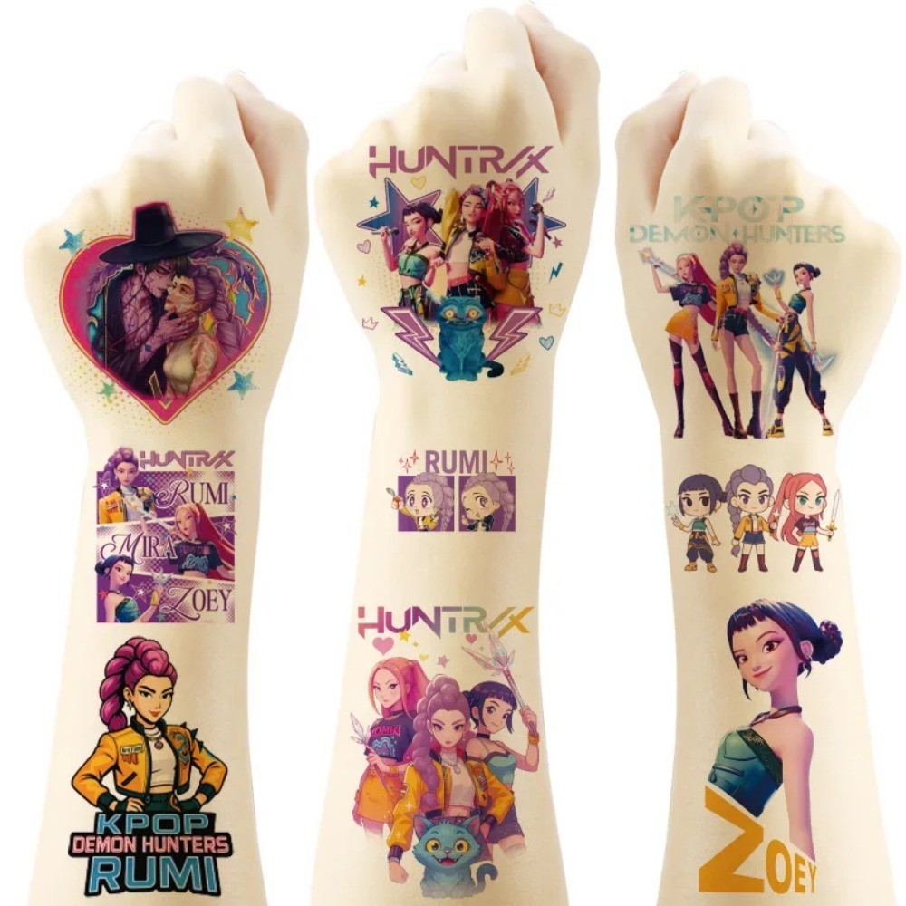 Kpop Demon Hunters Tattoo Stickers Cartoon kids Rumi Kang Sticker ...