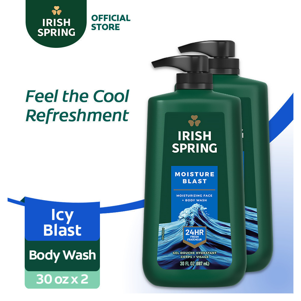 Irish Spring Moisture Blast Face & Body Wash - 24-Hour Freshness, 30oz ...