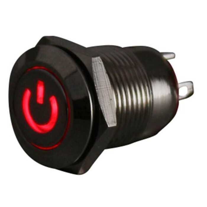 12V 2A 9.5Mm LED Metal Cap Power Momentary Push Button Switch Car DIY ...