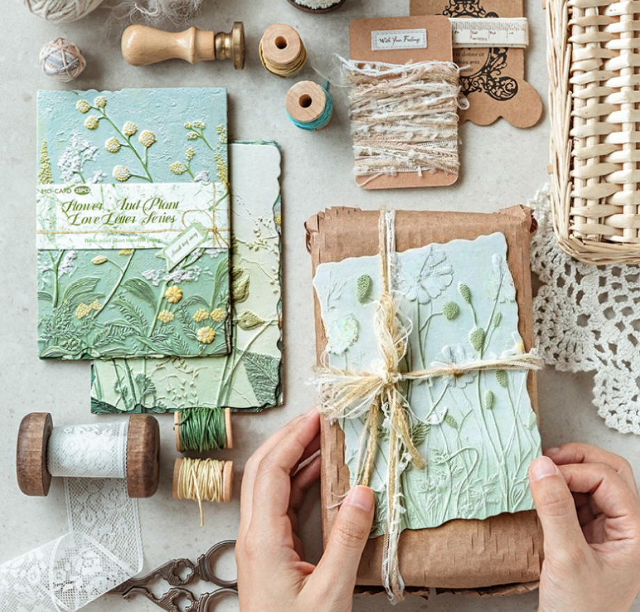 DIY Background Base Paper for Hand Account,Retro Relief Plant Material ...