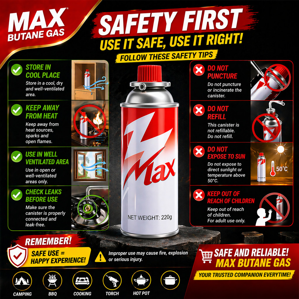 【Buy 1 Get 7 FREE】#MAX 8PCS 220g Butane Gas Canister High Quality ...