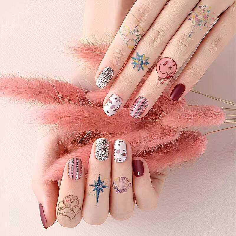 Long Lasting Waterproof Small Cartoon Finger Pattern Temporary Tattoo ...