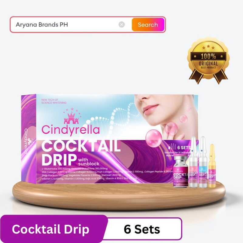 Cindyrella Cocktail Drip (6 Sets) - With Glutathione | Collagen Placenta  Vitamin A, C, And E Zi | Shopee Philippines