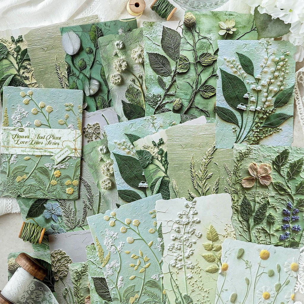 DIY Background Base Paper for Hand Account,Retro Relief Plant Material ...