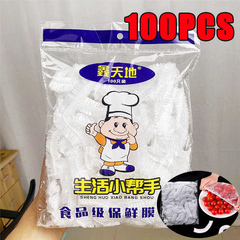 100Pcs Disposable Cling Film Elastic Food Grade Reusable Household ...