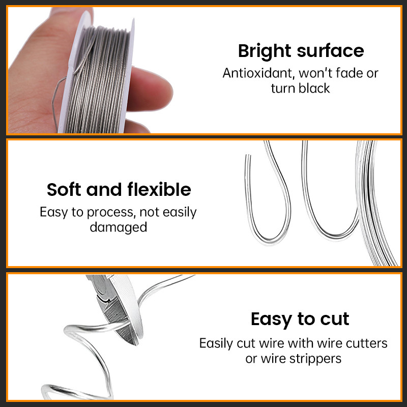 304 Stainless Steel Wire Wire 0.3/0.4/0.8mm Wire Soft Wire DIY Beaded ...