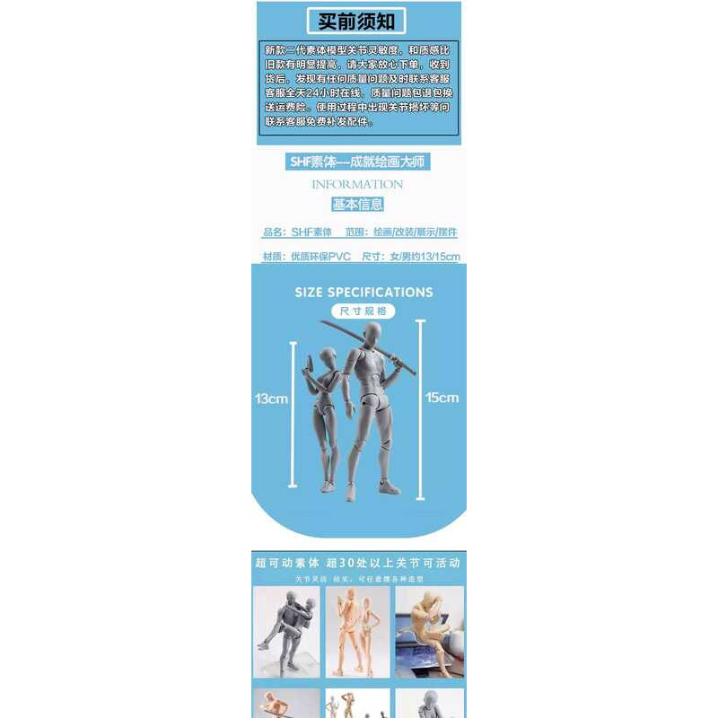 Shf Human Body Model Still-Frame Animation Doll Movable Painting Art ...
