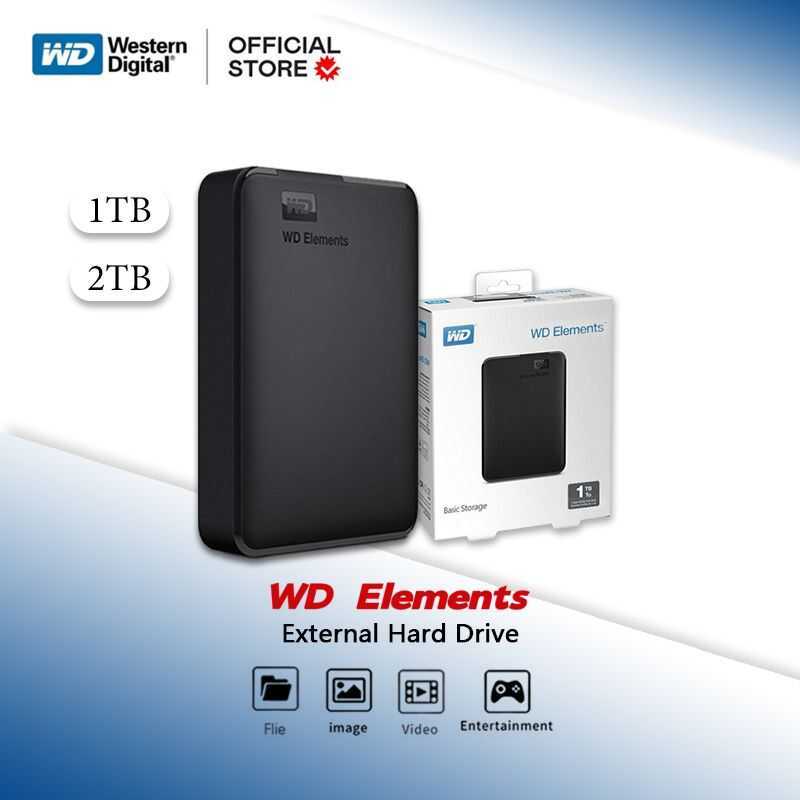 5D WD Elements Portable External Hard Drive 1Tb 2Tb HDD USB 3.0 For Mac ...