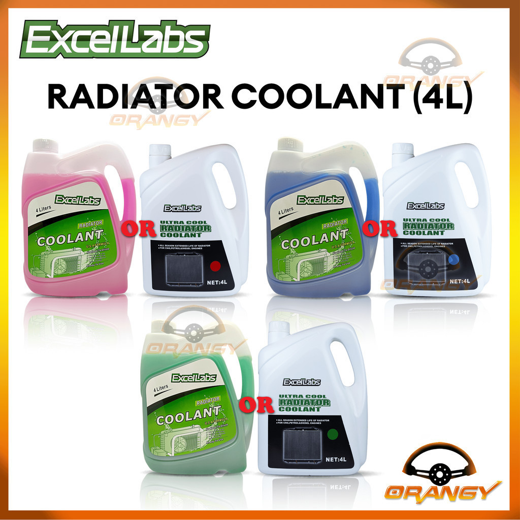 Excellabs Radiator Coolant for Car and Motorcycle 4L Green, Blue and ...
