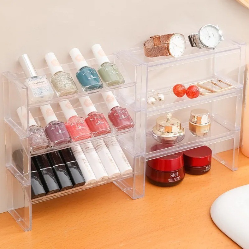 Transparent Storage Rack Stackable Desktop Display Rack Acrylic ...