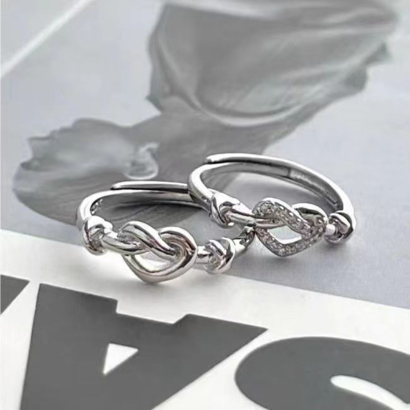 Twin Entwined Heart Zircon Ring Fashionable and Simple Design Best ...