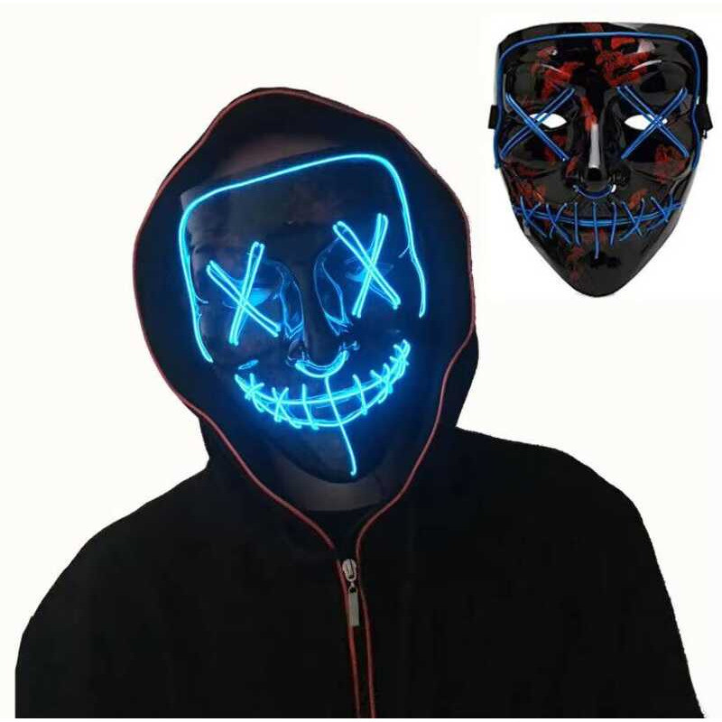 Light up Mask LED Purge Glow Mask Scary Scream Halloween Party Props ...
