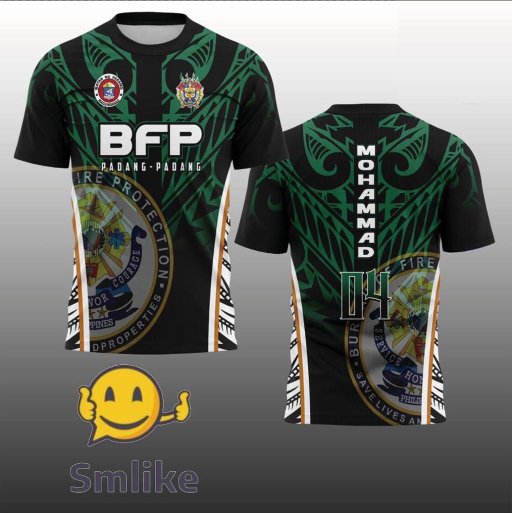 BFP-PADANG Fire Service Full Sublimation T-Shirt - Custom Name/Number ...