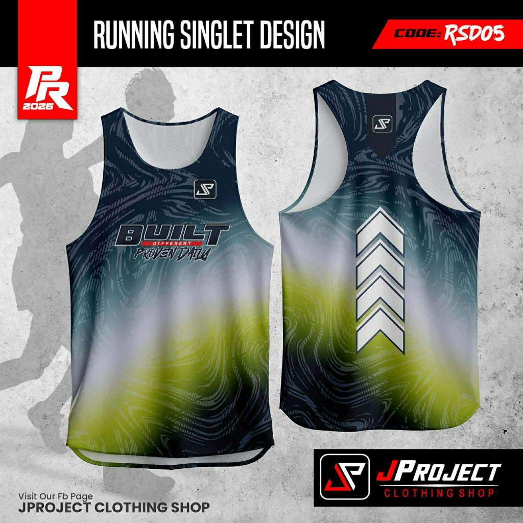 FULL SUBLIMATION RUNNING SINGLET CUSTOM DESIGN FOR TRAINING | Shopee ...