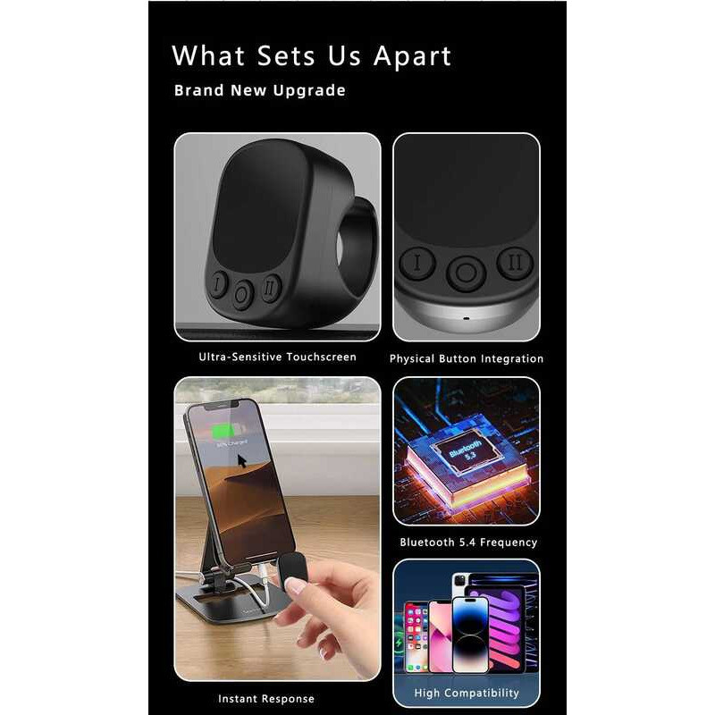 Mouse Ring Remote Control with Touchpad Smart Automatic Screen Clicker ...