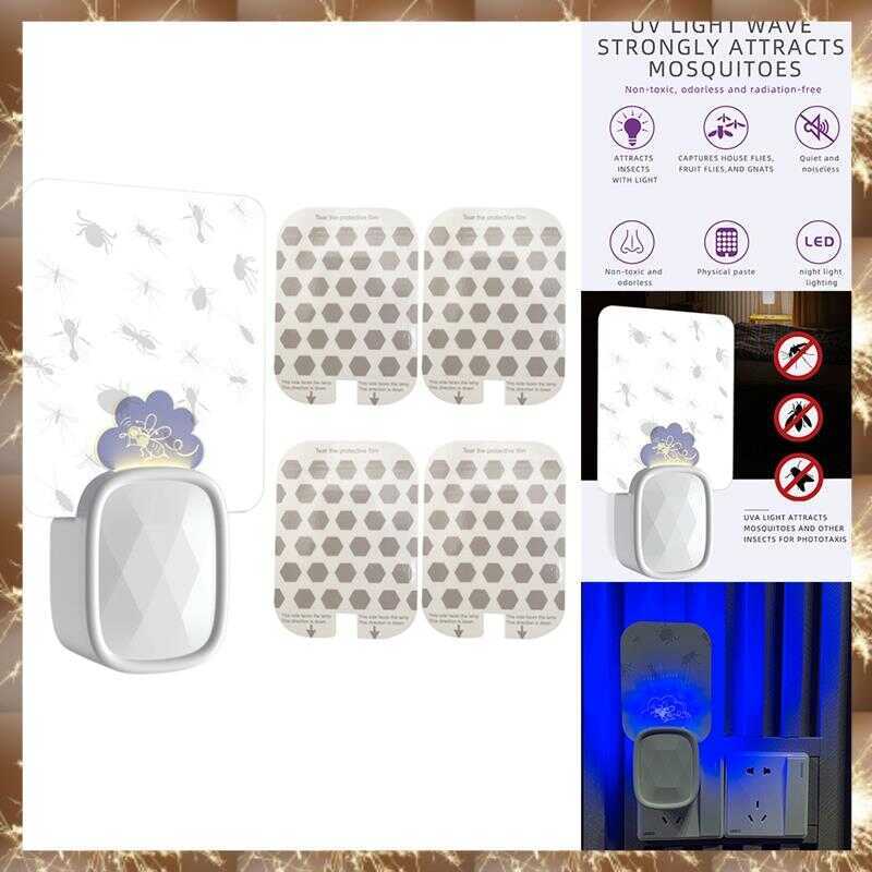 Gnat Indoor Flying Insect Plug In Night Light Catcher With 5 Sticky Bug ...