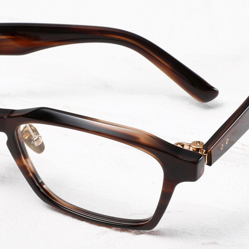 Rectangular Reverse R Hinge Glasses Titanium Recurve Spring Eyeglasses ...