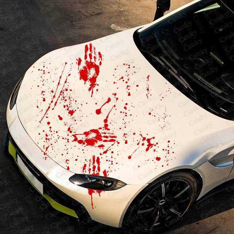 X Blood Handprint Wrap Vinyl Side Graphics Modified Racing Accessories ...