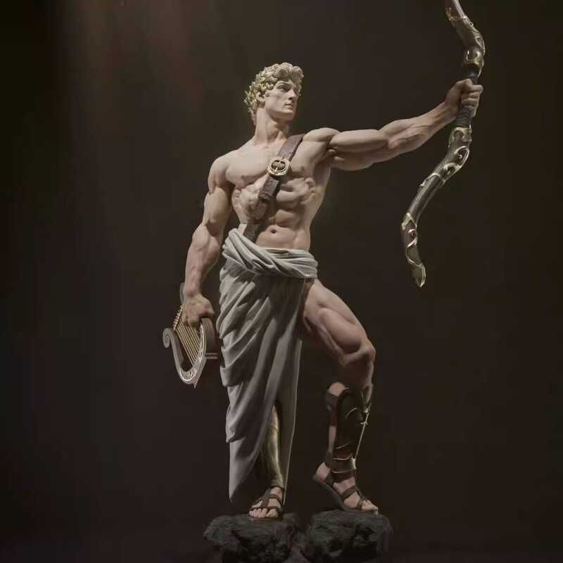 1/10 GK White Mold 3D Printed Greek Mythology Apollo Sun God Halberd ...