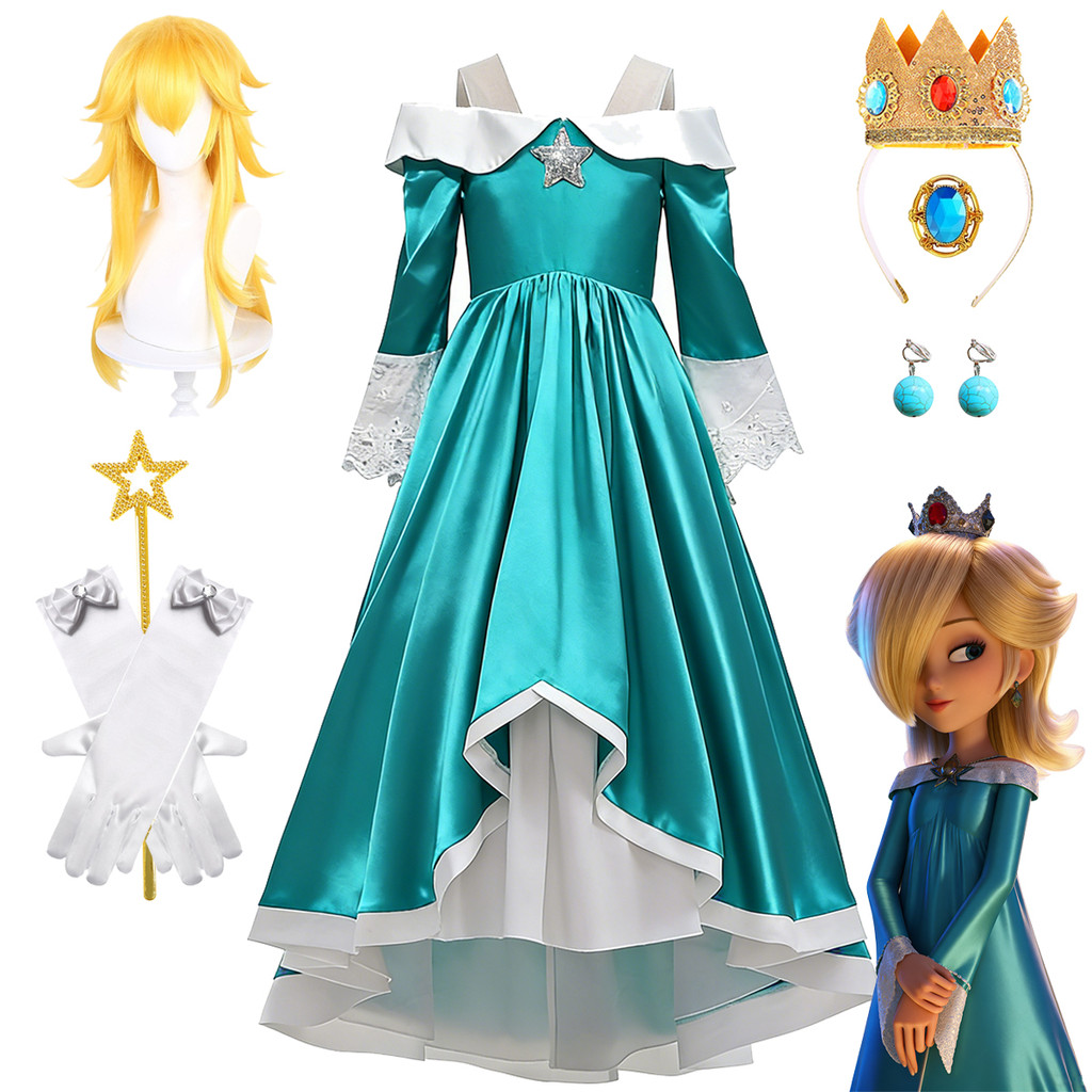 Toddler Kids Girls Princess Dress Rosalina Peach Daisy Mario Cosplay ...