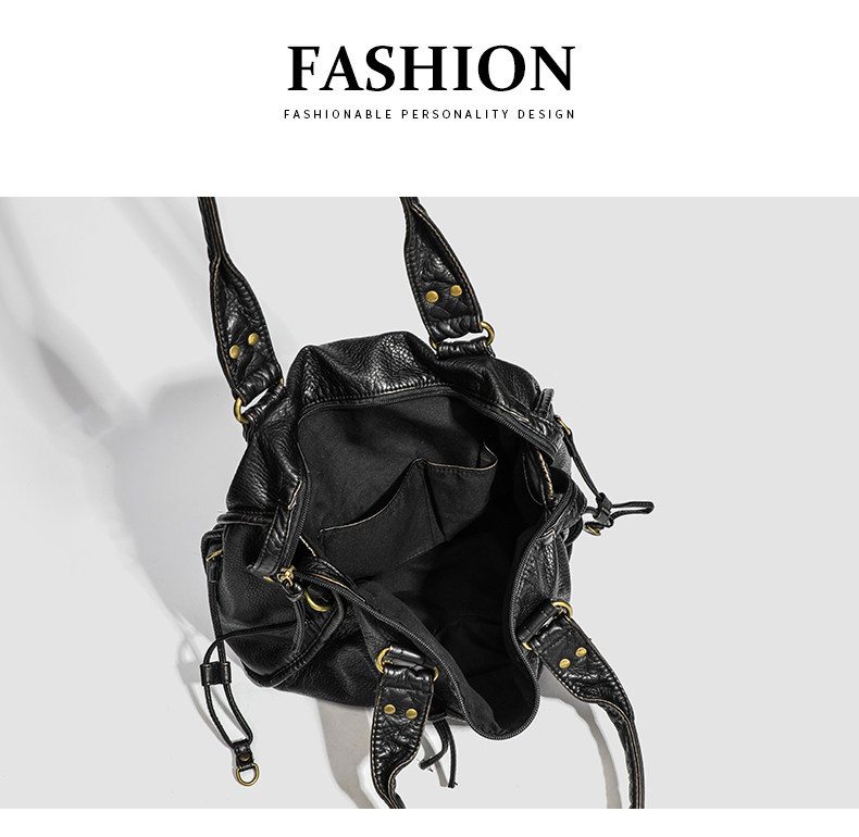 CHREHE & KULRS French Retro Motorcycle Bag Tote Bag 2026 Spring Summer ...