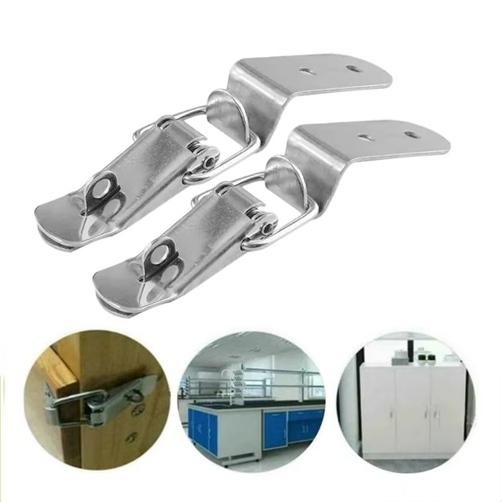 4PCS 90 Degrees Duck-Mouth Buckle Lock Loaded Draw Toggle Latch Silver ...